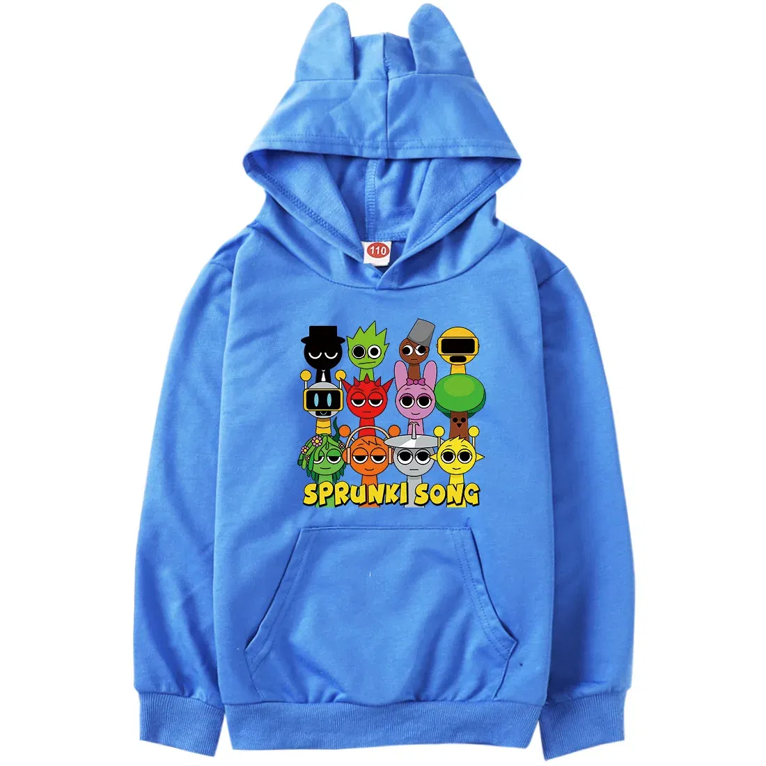 Color: Gold, Kid Size: 3T - Sprunki Hoodie Kids Game Incredibox Clothes Baby Girls Cartoon Hooded Sweatshirt Teen Boys Spring Fall Sweater Children Clothing
