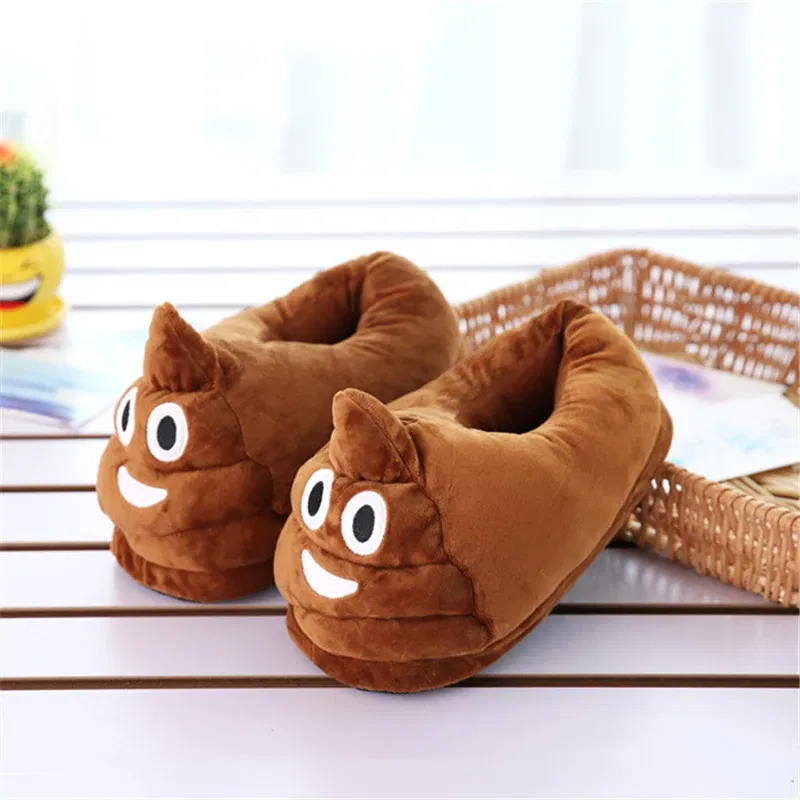 Color: Brown, Shoe Size: 36 - Indoor Slippers Warm Winter Home Fluffy New Fashion Men Women Bread Demon Soft Plush Shoes Unisex Cute Funny Christmas Gift
