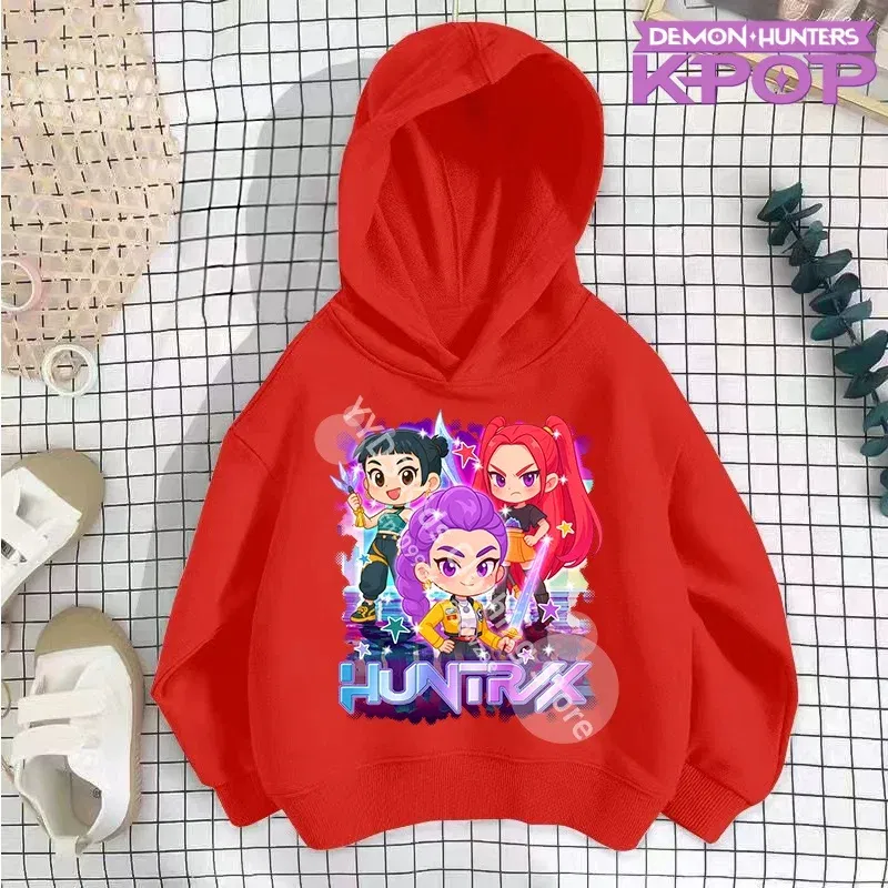 Color: WHITE, Kid Size: 110 - 2025 KPop Demon Hunters Hoodie Fashion Rumi Sweatshirt Pullover Cute Long Sleeve Autumn Boys Girls Cartoon Y2K Hoody Sportswear