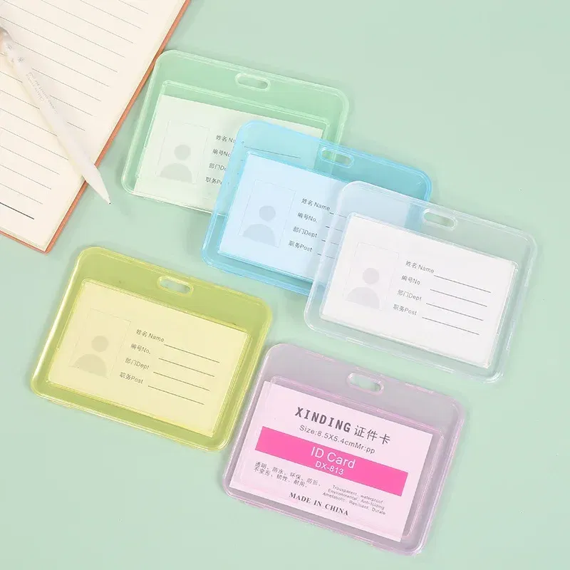 Color: black - Women Men Card Cover Case Plastic Transparent Business Credit Cards Bank ID Card Sleeve Protect Holder Case for Student