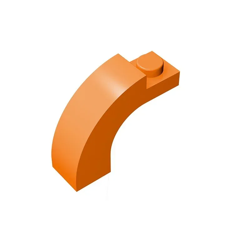 Color: Wood - Gobricks GDS-719 BRICK W. BOW 1X1X2 compatible with lego 6005 92903 children's DIY Educational Building Blocks Technical