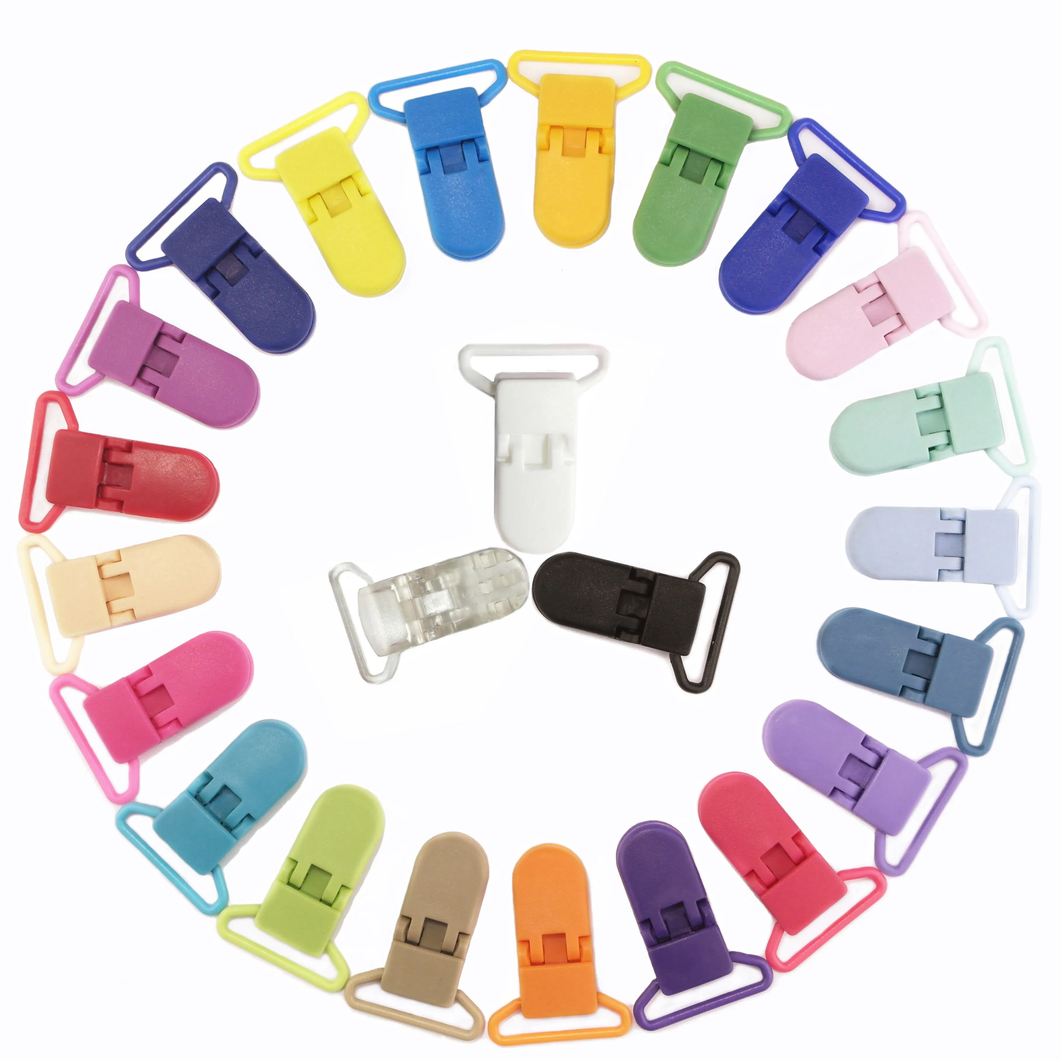 Color: VIOLET/?«?—?…° - 48Pcs Eco-friendly Plastic Baby Pacifier Clips Holder Mix Colors Dummy Soother Bib Suspender Clip Transparent 25MM Free Shipping