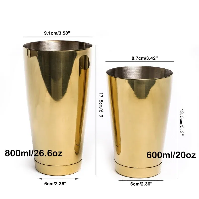 Color: Blue - Stainless Steel Boston Shaker Bar Shaker with different Surface Finish -2 Piece Cocktail Shaker, 15-Ounce and 25-Ounce