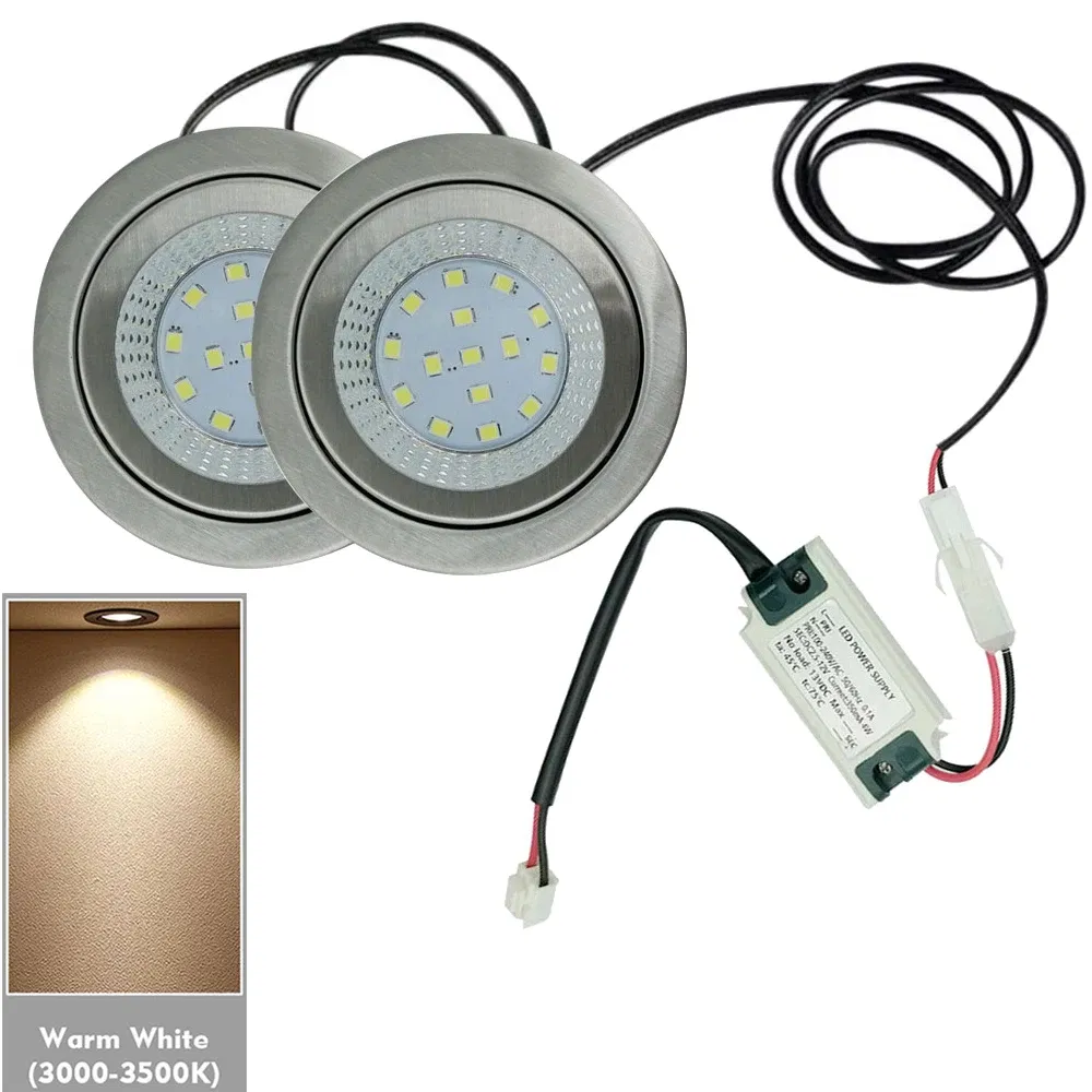 Emitting Color: Warm White, Support Dimmer: No - 1-Set 68mm Range Hood Stove Light 2 1/8in Hole 1.5W LED Smoke Fan Light Kitchen Cabinet Hood Light 20W Halogen Bulb Equivalent