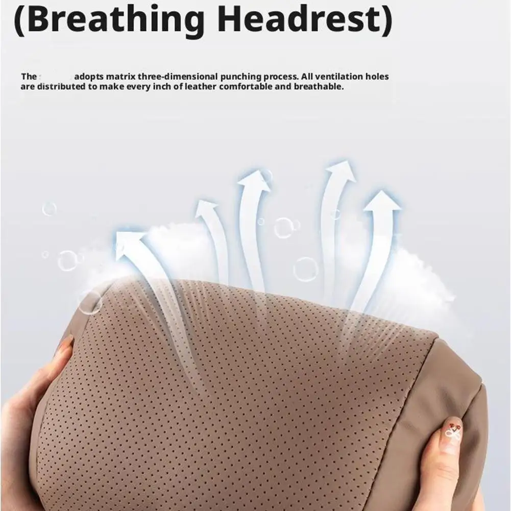 Color: GRAY - Universal Car Seat Headrest Neck Pillow, 3D Ergonomic Travel Neck Rest, Soft Fluffy Comfortable Neck Support, Neck Protection