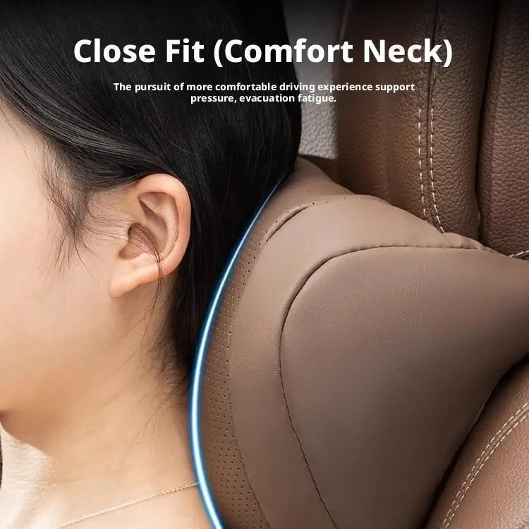 Color: GRAY - Universal Car Seat Headrest Neck Pillow, 3D Ergonomic Travel Neck Rest, Soft Fluffy Comfortable Neck Support, Neck Protection