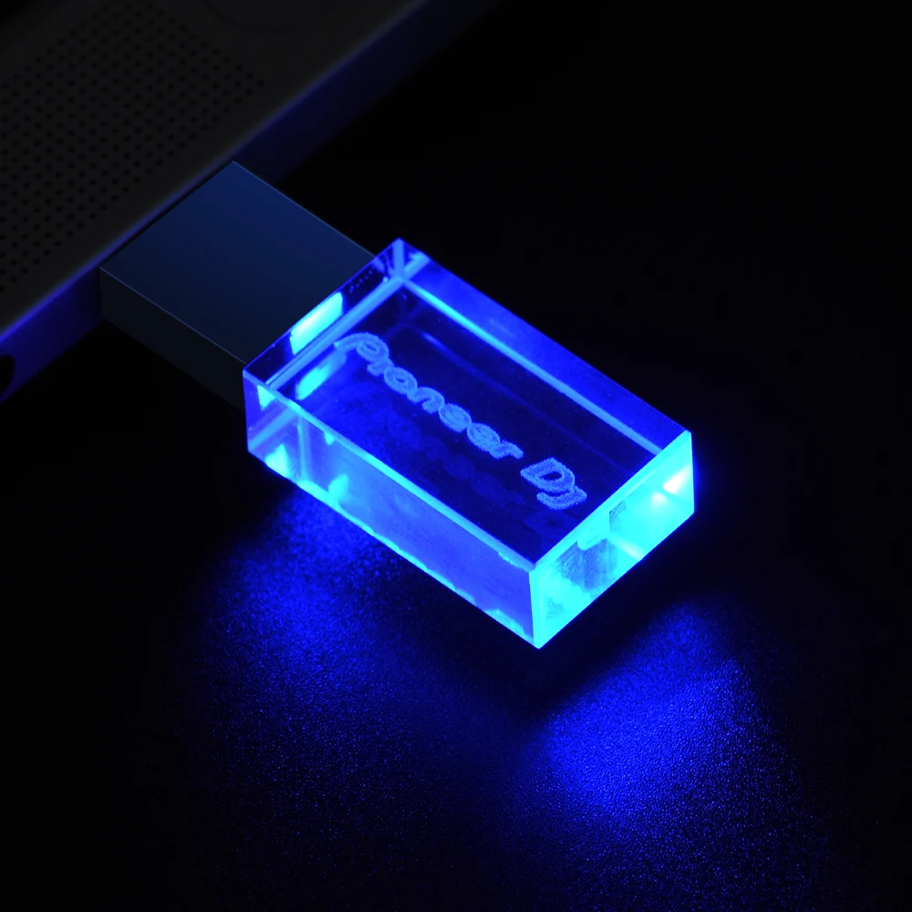 Color: Blue, Capacity: 128 GB - JASTER Pioneer DJ Crystal USB Flash Drive 128GB High Speed Memory Stick 64GB Silver Lid Pendrive 32GB Real Capacity U Disk 16GB