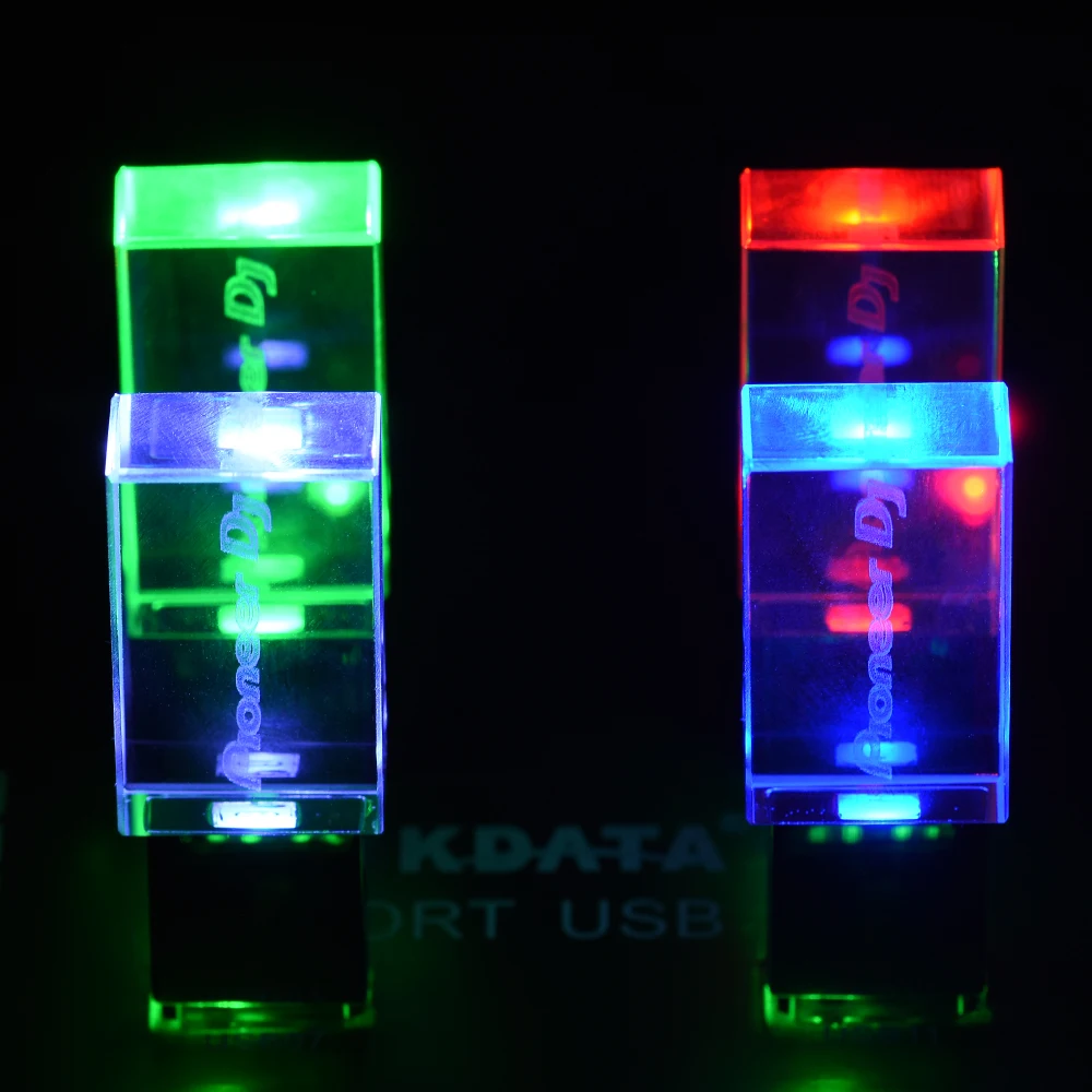 Color: Blue, Capacity: 128 GB - JASTER Pioneer DJ Crystal USB Flash Drive 128GB High Speed Memory Stick 64GB Silver Lid Pendrive 32GB Real Capacity U Disk 16GB