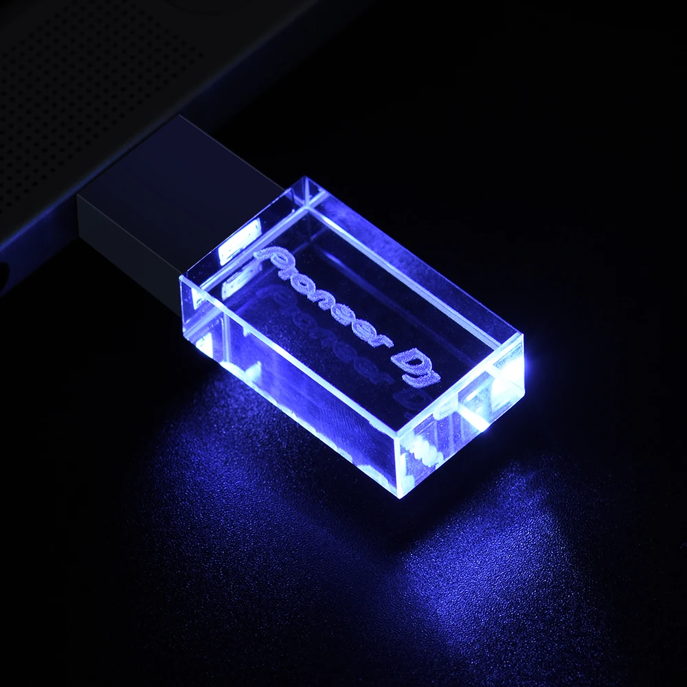 Color: Blue, Capacity: 128 GB - JASTER Pioneer DJ Crystal USB Flash Drive 128GB High Speed Memory Stick 64GB Silver Lid Pendrive 32GB Real Capacity U Disk 16GB