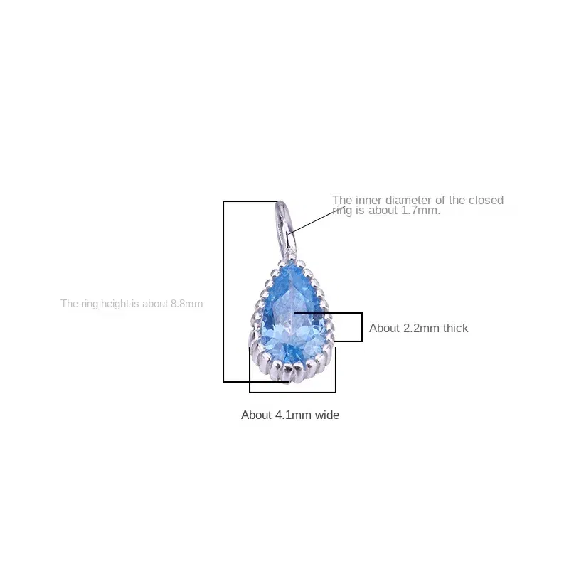 Metal color: Imitation Rhodium Plated, Ships From: CHINA - S925 Sterling silver micro-inlaid Color Water drop Zircon pendant Handmade beaded material bracelet necklace accessory