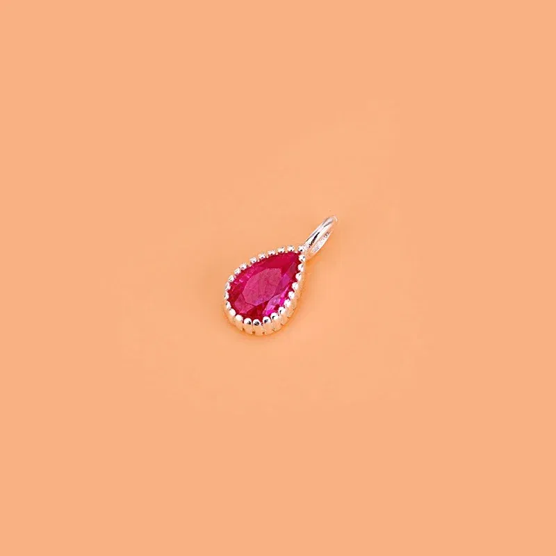 Metal color: Imitation Rhodium Plated, Ships From: CHINA - S925 Sterling silver micro-inlaid Color Water drop Zircon pendant Handmade beaded material bracelet necklace accessory