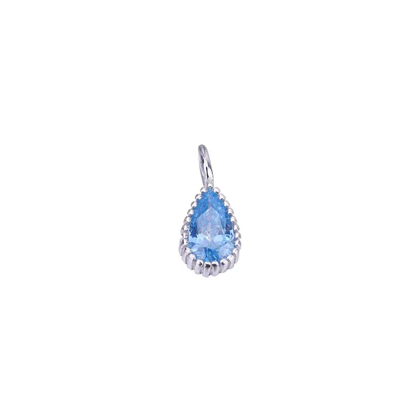 Metal color: Imitation Rhodium Plated, Ships From: CHINA - S925 Sterling silver micro-inlaid Color Water drop Zircon pendant Handmade beaded material bracelet necklace accessory
