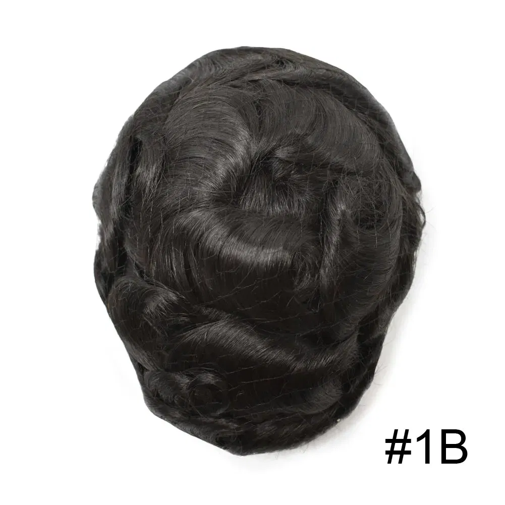 Men Toupee Hair Systems Ultra Thin Skin 0.06MM V-LOOP Capillary Prosthesis Invisible Hairline Real Human HairPieces Hair Units