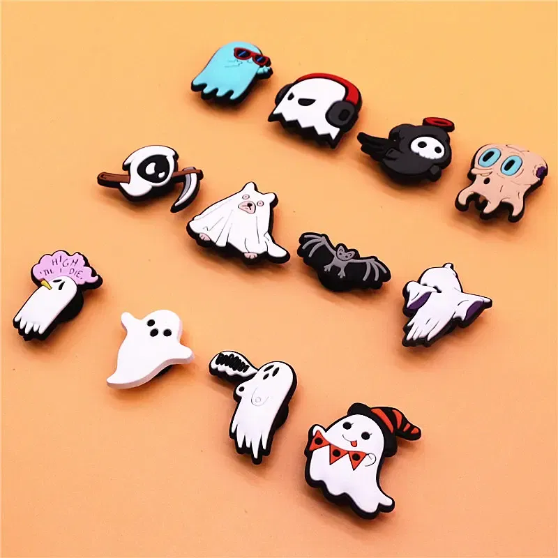 Color: Gold, Ships From: CHINA - 1pcs Funny Cute Ghosts Shoes Charms Jeans Magic Shoe Badges Buckle Lovely Death Shoe Upper Clip Decorations Kids Gifts Wholesale