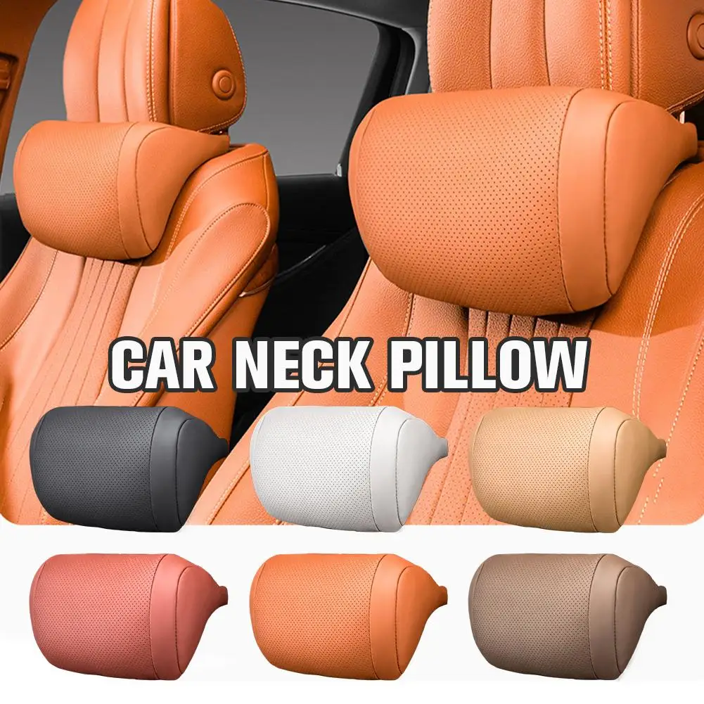 Color: Orange - Universal Car Seat Headrest Neck Pillow, 3D Ergonomic Travel Neck Rest, Soft Fluffy Comfortable Neck Support, Neck Protection