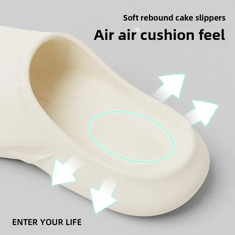 Color: Ivory, Shoe Size: 42-43 - High Quality EVA Soft Thick Soled Slippers Women's Summer Fashion Wear Slippers Home Home Sandals Men's Beach Shoes