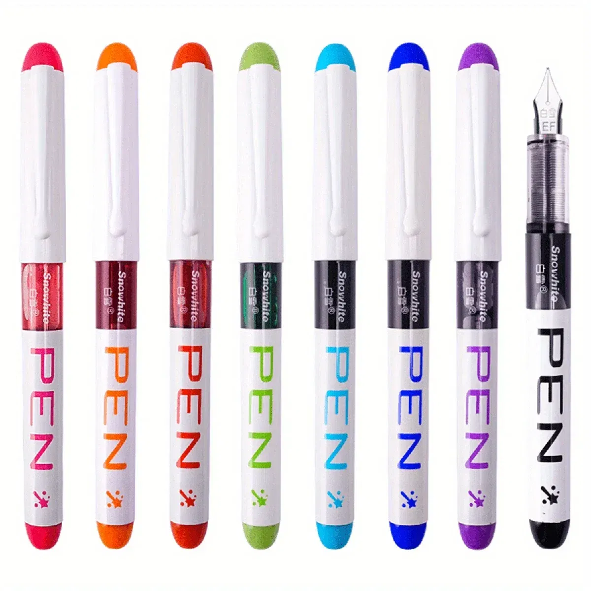 Color: Tran-Red - 0.5mm F /0.38mm EF Extra Fine Nib Disposable  Classic Fountain Pens For Writing  For Student Office Painting & Creative Projects