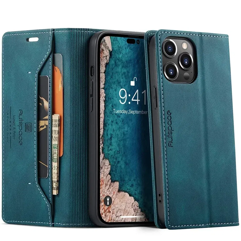 Color: Red, Material: Wood - Leather Cases for IPhone 16 15 14 13 12 11 Pro Max XR XS Max 8 7 6s Plus SE 2022 2020 Wallet Folio Flip Cover Rfid Blocking