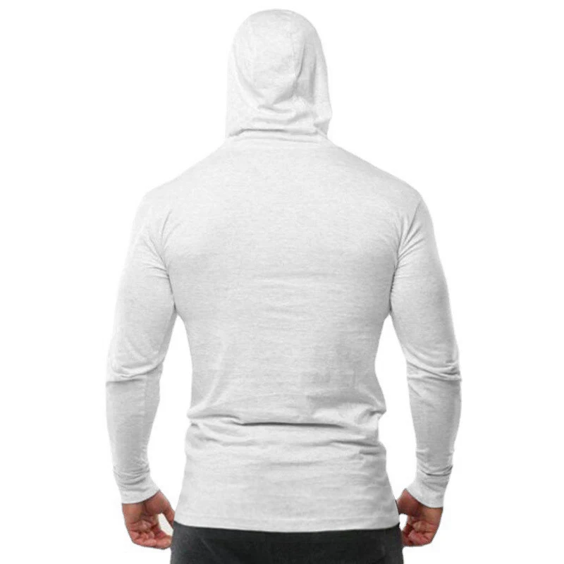 Color: Red, Size: L - Trendy Personality Funny XX Smile Face Hoodie Mens Slim Fit Running Long Sleeve Cotton Shirt Gym Training Fitness Hooded T-Shirt