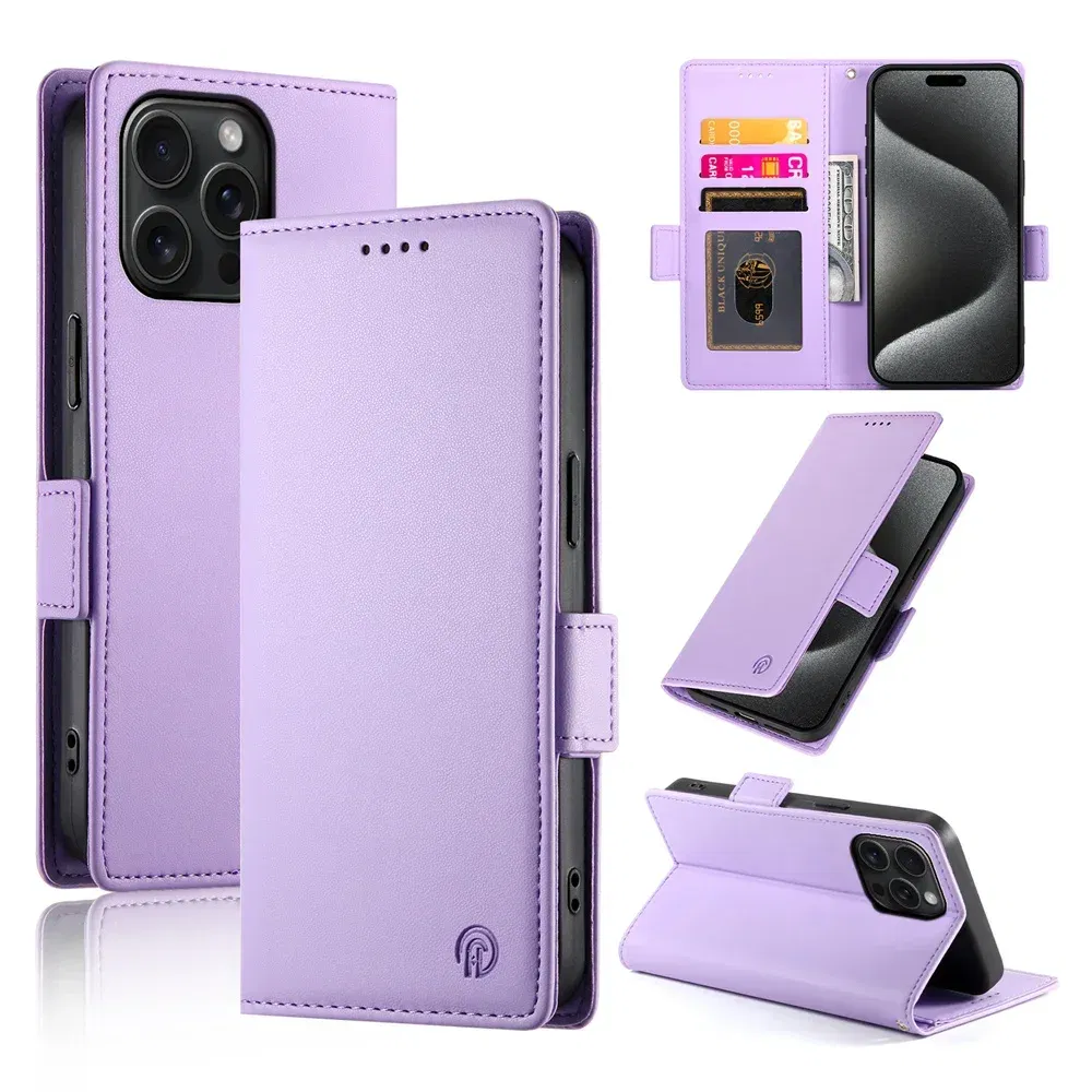 Color: SKY BLUE, Material: aluminum - PU Leather Flip Phone Case For iPhone 16 15 Pro Max 16E 14 13 1211 XS Max XR X 8 7 Plus SE KickStand Cards Solt Wallet Cover