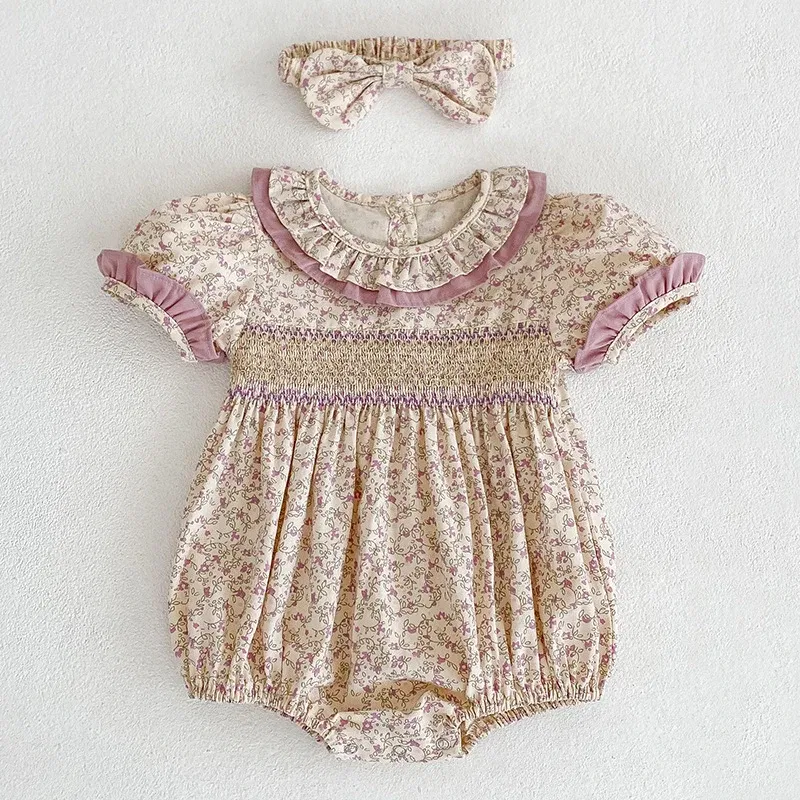 Color: MULTI, Kid Size: 6M - 2024 New Summer Kids Princess Dresses Short Sleeved Cotton Print Baby Girl Party Dress Infant Girl Romper Sister Clothing