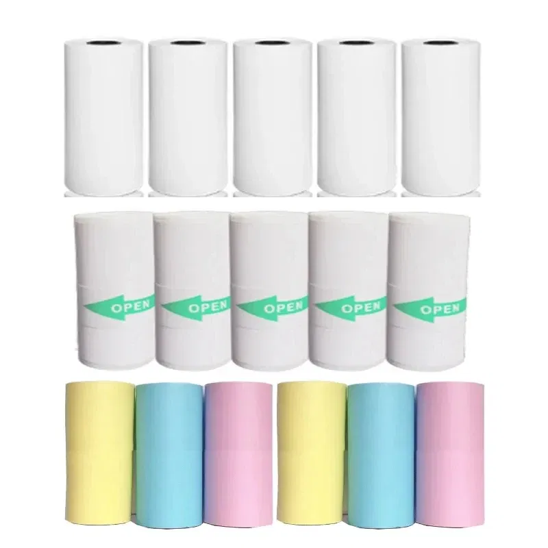 Color: PURPLE - Printer Paper Thermal Paper 58mm Mini Photo Rolls 57*25MM White Color Gift DIY Sticker Label Receipt Bill Self-adhesive Paper