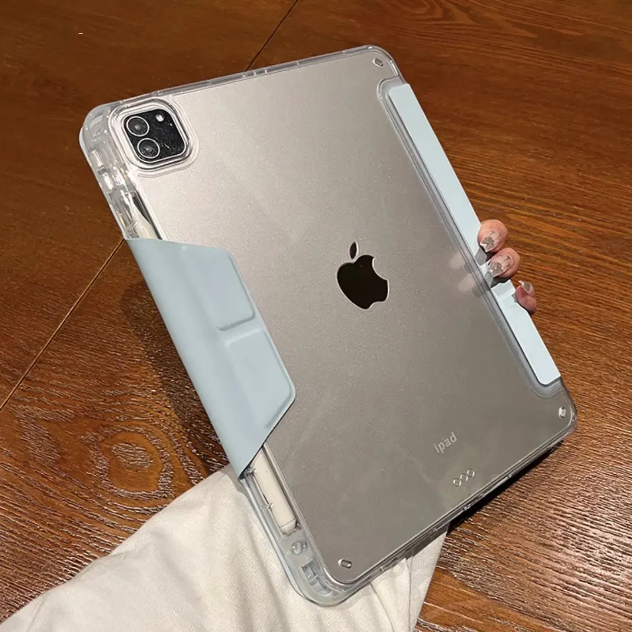 Color: Blue, Size: TEN - Case Magnetic for iPad Air 11 Cover iPad Air 4 5 10th 10.9 9.7 7th 8th 9th Gen 10.2 3 pro 10.5 11 With Y-Shaped Fold Clasp Funda