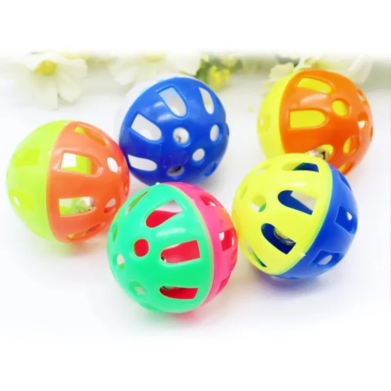 Color: Green, Ships From: CHINA - 1/2/4PCS Plastic Colorful Cat Toys Bells Balls Play Kitten Fun Games Pets Interactive Animal Exercise Funny Cat Toy Ball