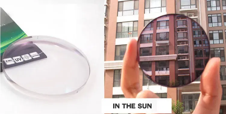 Lenses Color: Red, Lens Index: 1.56 - A Pair Progressive Multi-focus & Photochromic & Anti-Blue Ray Optical Lens Myopia Presbyopia 1.56 1.61 1.67 Index
