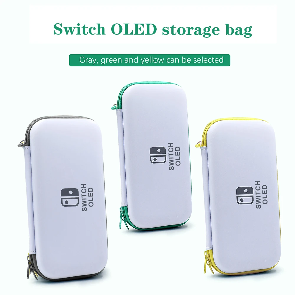 Color: Acid Blue - Case Kit For Nintend Switch OLED Console Carrying Case Protective Pouch Hard Shell Clear Cover For Switch Oled WIth Film Glass