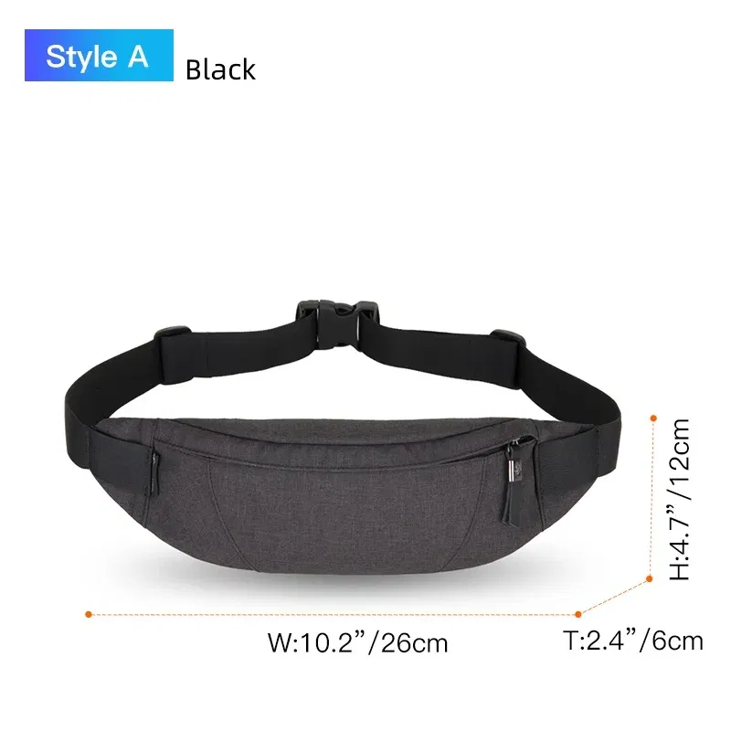 Color: black - Heroic Knight High Quality Waist Pack Man Casual Outdoor Travel Cross Shoulder Bag Fashion Sport Chest Bag Waterproof fanny Pack
