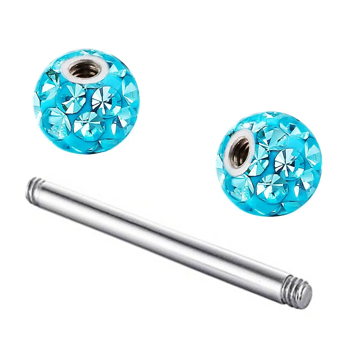 Metal color: Pure Gold Color, Main Stone Color: WHITE - 16g 1.2mm Coated Crystal Steel Ear Stud Tragus Helix Cartilage 3/4/5mm CZ Ball 6/8/10/12/14mm Bar Barbell Piercing