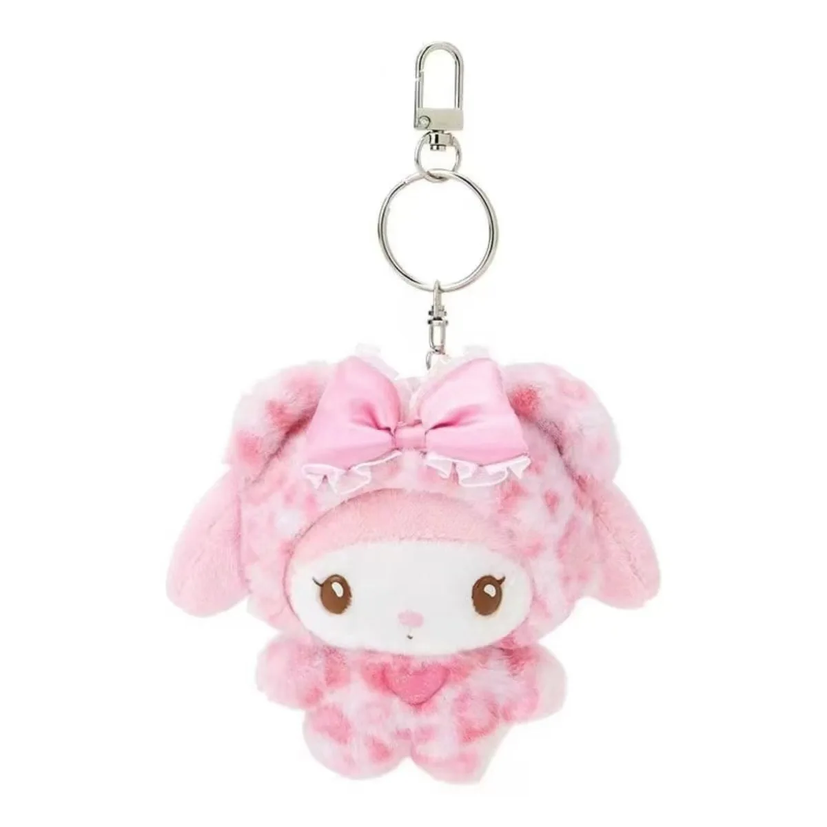 Color: green - Sanrio Leopard Print Bear Series Hello Kitty Keychain Pendant Cartoon Kitty Cat Plush Doll Pendant Keychain Bag Decorations Gift