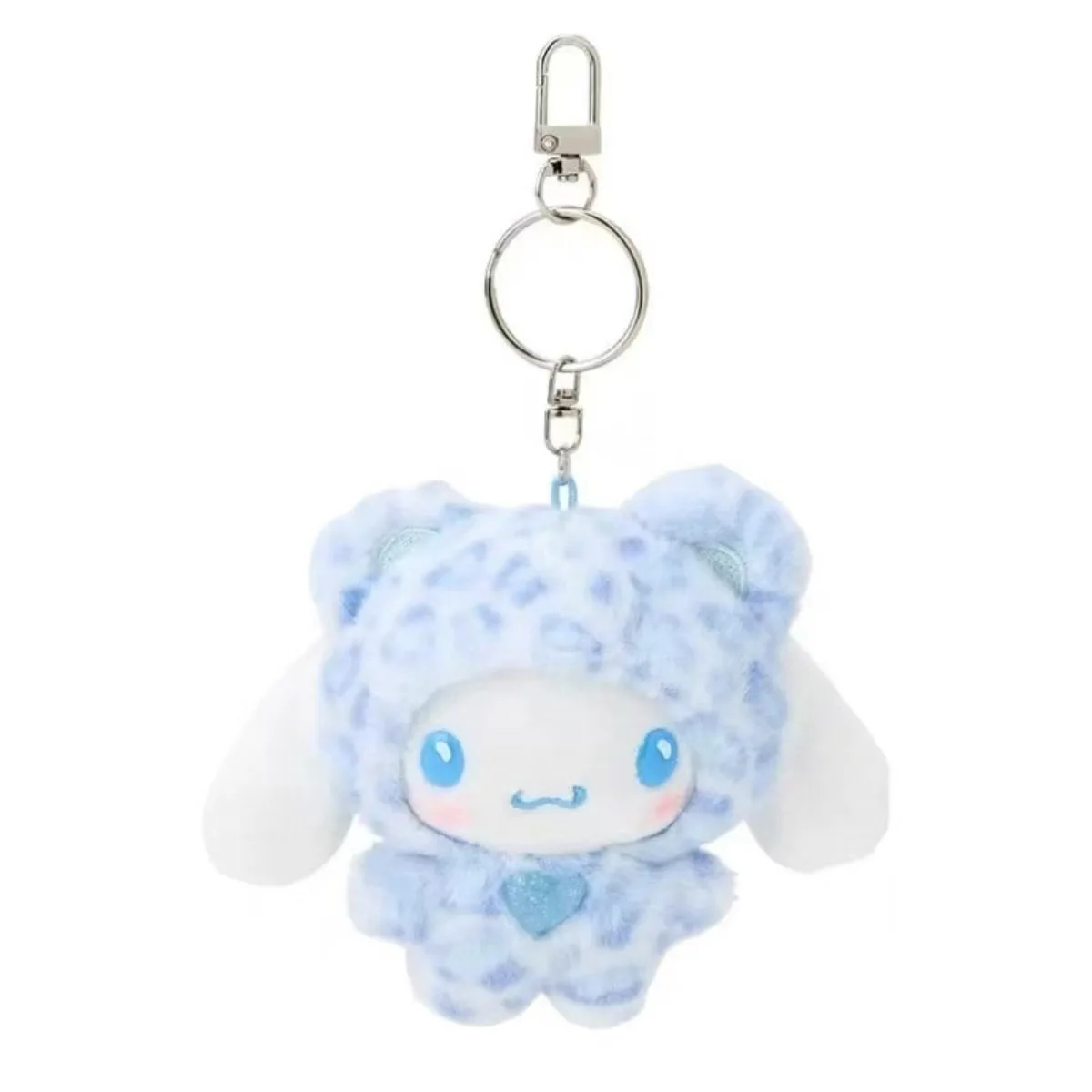 Color: green - Sanrio Leopard Print Bear Series Hello Kitty Keychain Pendant Cartoon Kitty Cat Plush Doll Pendant Keychain Bag Decorations Gift