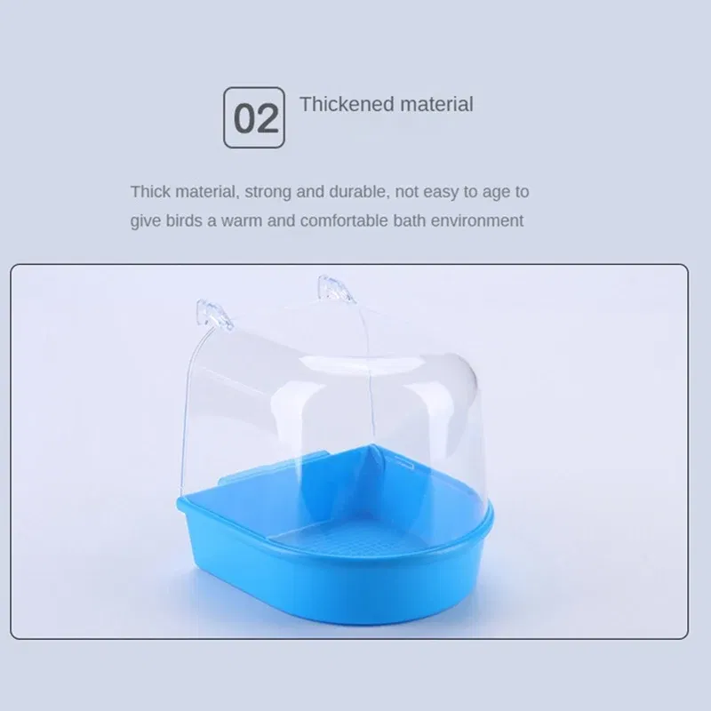 Color: WHITE, Ships From: CHINA - Bird Hanging Cockatiel Bath Cube Parrots Bathtub Bathtub Shower Box Cage Accessory for Little Bird Canary Budgerigar Lovebird