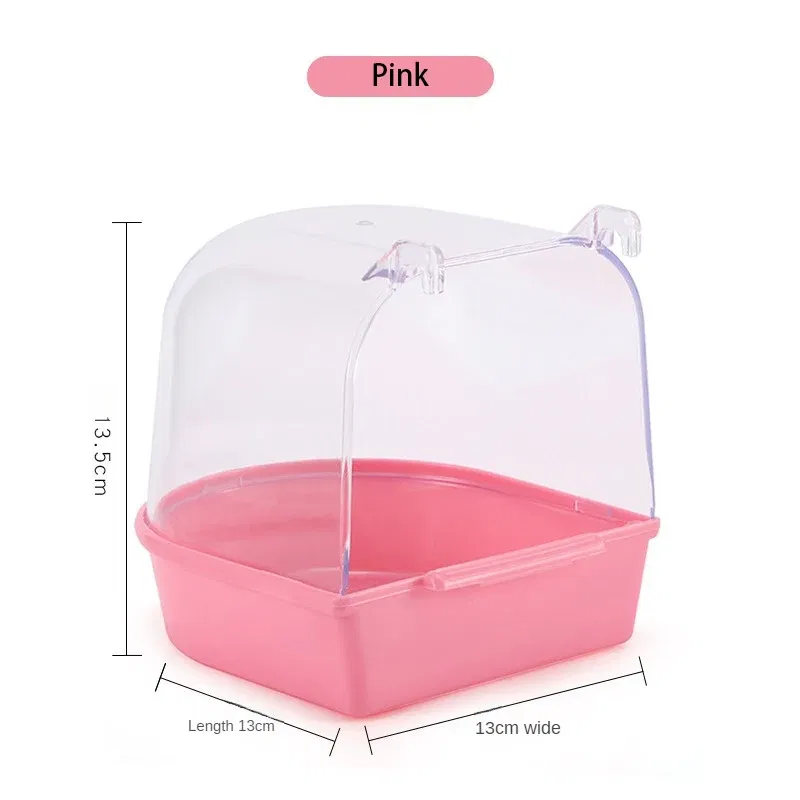 Color: WHITE, Ships From: CHINA - Bird Hanging Cockatiel Bath Cube Parrots Bathtub Bathtub Shower Box Cage Accessory for Little Bird Canary Budgerigar Lovebird