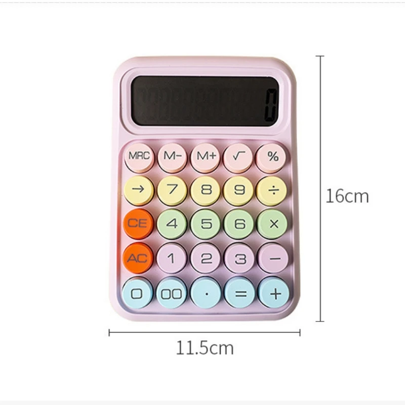 Color: WHITE - Ins Dopamine Candy Color Calculators Large Display Mechanical Dot Keyboard Back To School Supplies Students/Finance Stationery