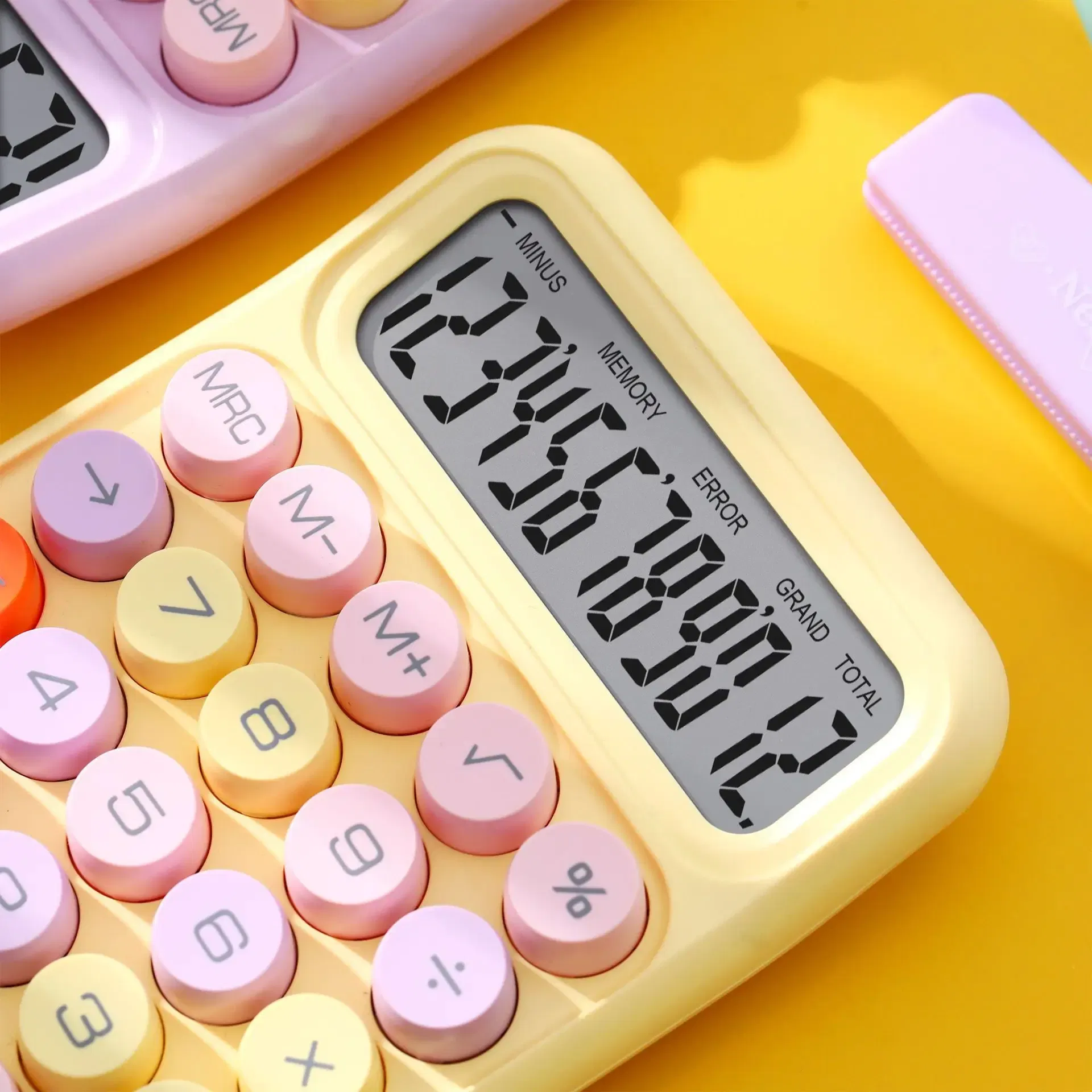 Color: WHITE - Ins Dopamine Candy Color Calculators Large Display Mechanical Dot Keyboard Back To School Supplies Students/Finance Stationery