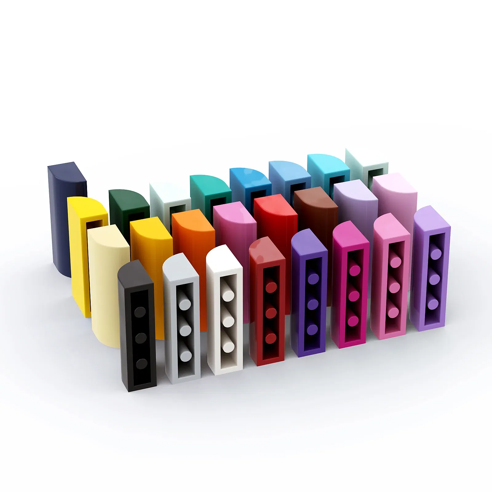 Color: WHITE - 1 Pcs Buildings Blocks 6191 10314 Slope, Curved 1 x 4 x 1 1/3 Collections Bulk Modular GBC Toy For High-Tech MOC Set