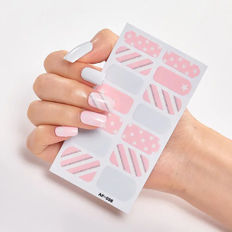 Color: Watermelon red - Designer Nail Decals Sticker For Nails Foil Nail Art Stickers 2020 Fashion Nail Minimalist Design Minimalist Design