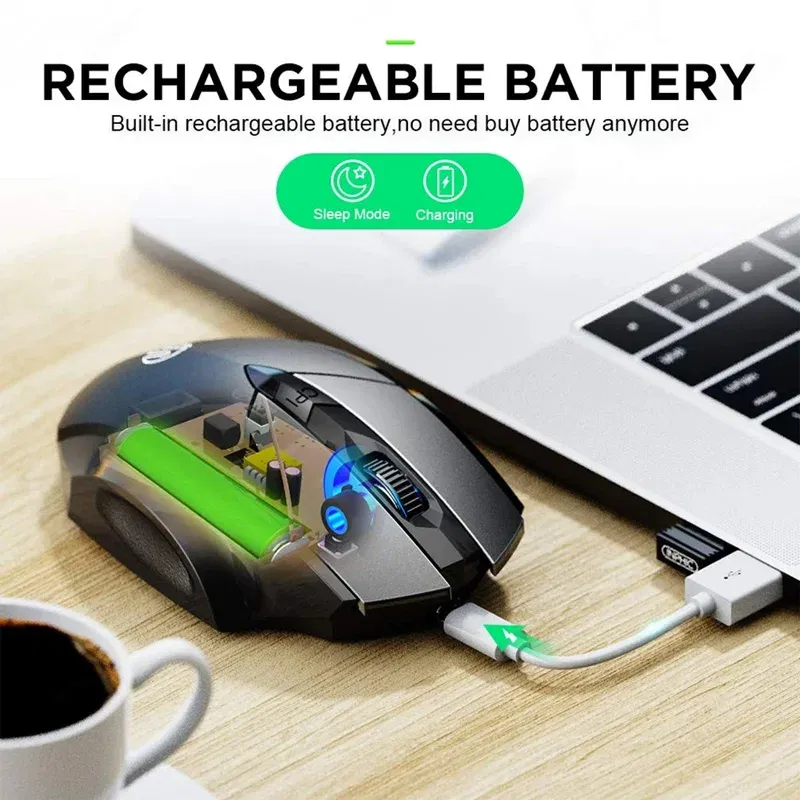 Color: PURPLE - Bluetooth Compatible Mouse Rechargeable 2.4G INPHIC PM6 Wireless Mouse Office Mute Support PC Laptop Tablet Smartphone Universal