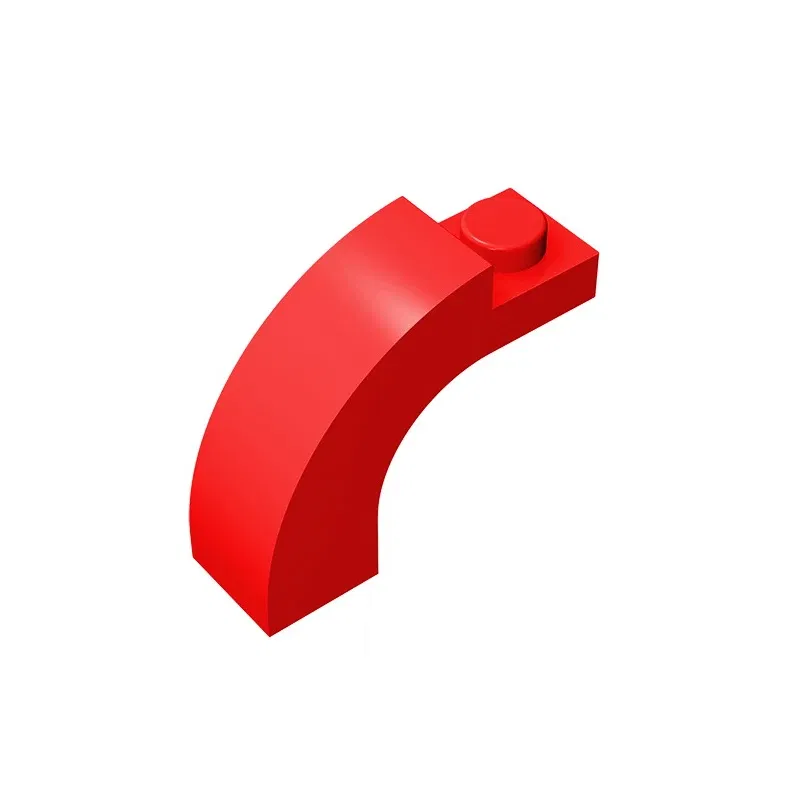 Color: CORAL RED - Gobricks GDS-719 BRICK W. BOW 1X1X2 compatible with lego 6005 92903 children's DIY Educational Building Blocks Technical