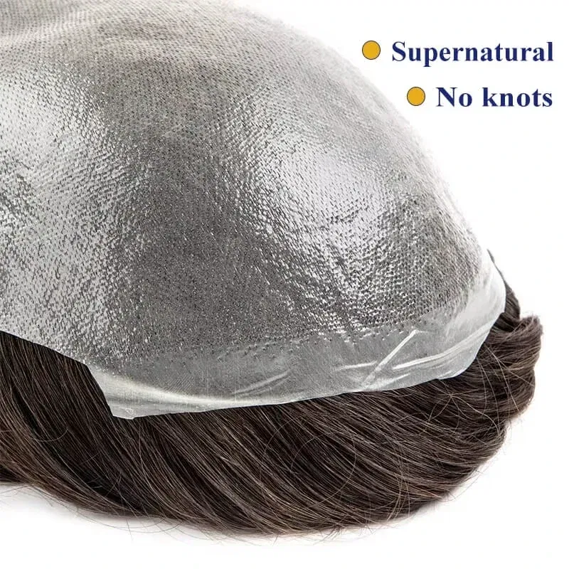 Toupee For Men Ultra-Thin Skin 0.03MM Microskin Male Hair Prosthesis Premier Toupee for Men Men's Wig 100% Natural Human Hair