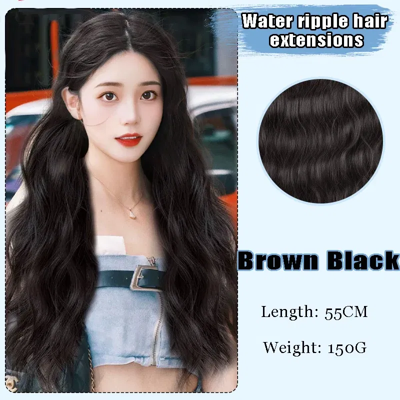 Color: T1B/4/30 - AOSI Part Synthetic Clip In Hair Extension Long Thick Curly Natural Blonde Flase Hair Hairpieces For Women Heat Resistant