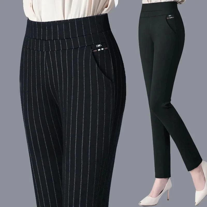 Color: Ivory, Size: XXL - Thin & Thick Warm Winter Pencil Pants Womens Snow Plush Strench Lady OL SkinnyTrousers Femal Thichen Slim  Clothing Leggings