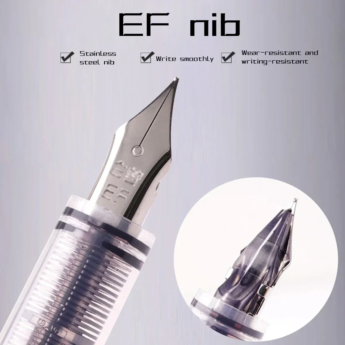 Color: Navy Blue - 0.5mm F /0.38mm EF Extra Fine Nib Disposable  Classic Fountain Pens For Writing  For Student Office Painting & Creative Projects