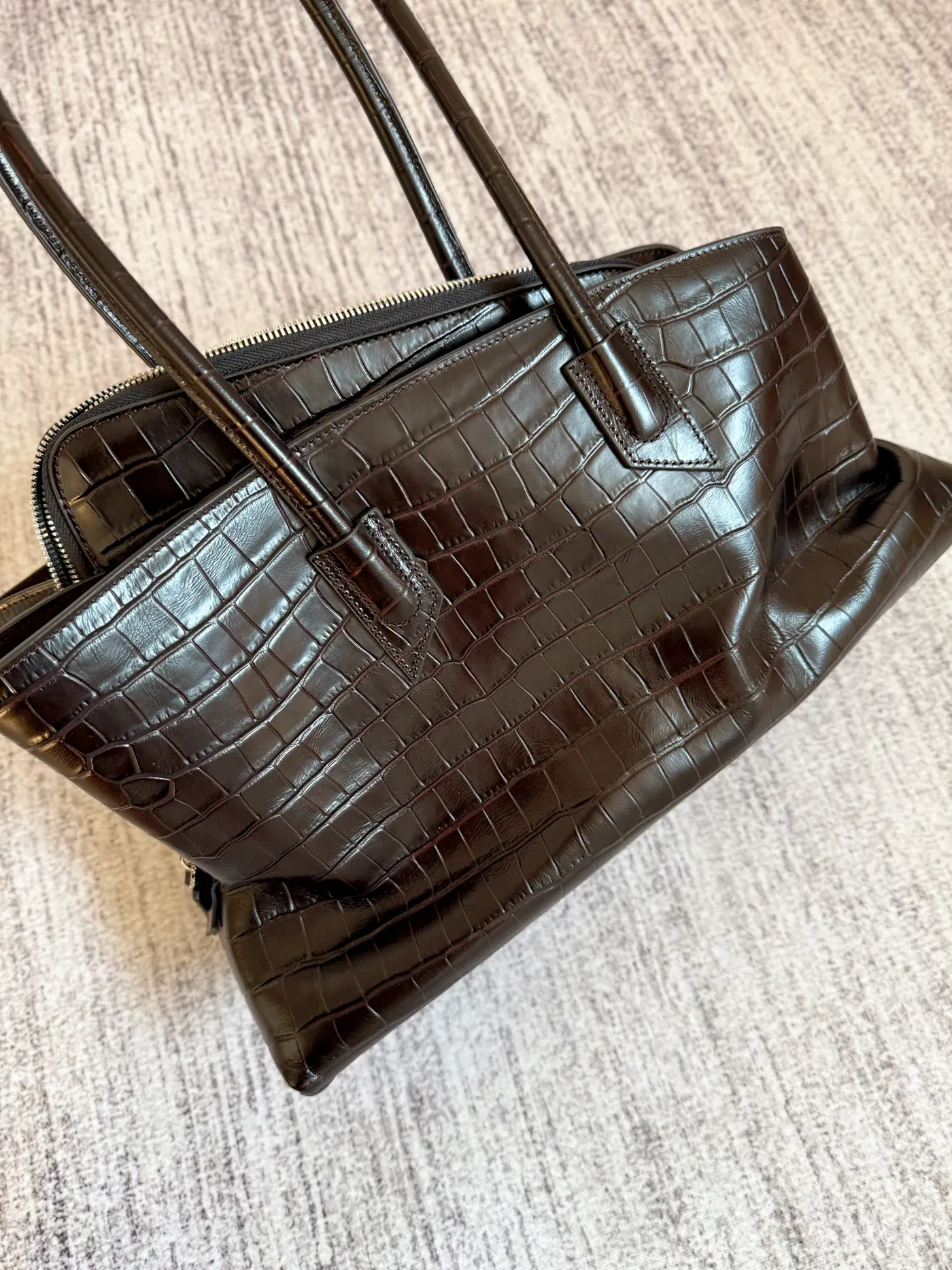 Color: black - Brand Crocodile pattern genuine leather luxury Handbags High Quality alligator large capacity Lady Totes Shoulder Crossbody Bag
