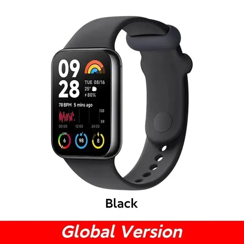Color: black, Ships From: CHINA - New! Band 8 Pro Global Version Smart Wristband1.74" Color Square AMOLED GNSS Blood Oxygen Heart Rate Monitor Bluetooth 5.3
