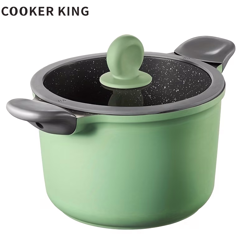 COOKER KING® 1pc 4.5L Non-Stick Stockpot with Glass Lid – PFOA Free, Induction Ready