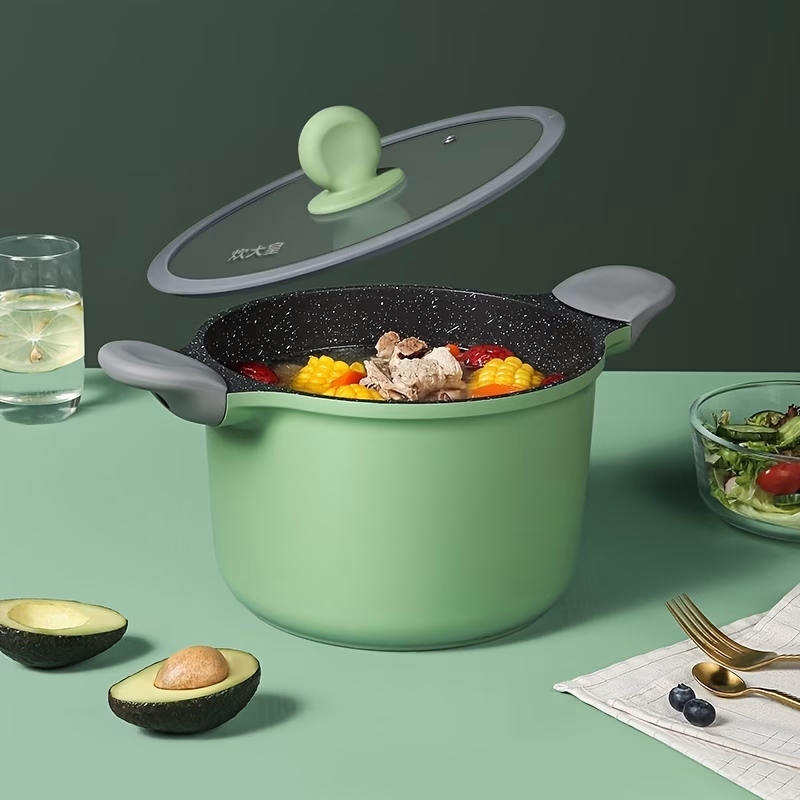COOKER KING® 1pc 4.5L Non-Stick Stockpot with Glass Lid – PFOA Free, Induction Ready